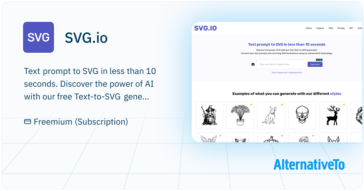 Ai Svg Example SVG.io: Create unique SVG illustration from text prompts using our ...