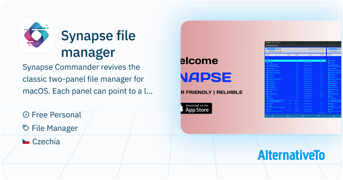 Synapse file manager: Synapse Commander is a dual-pane macOS file ...