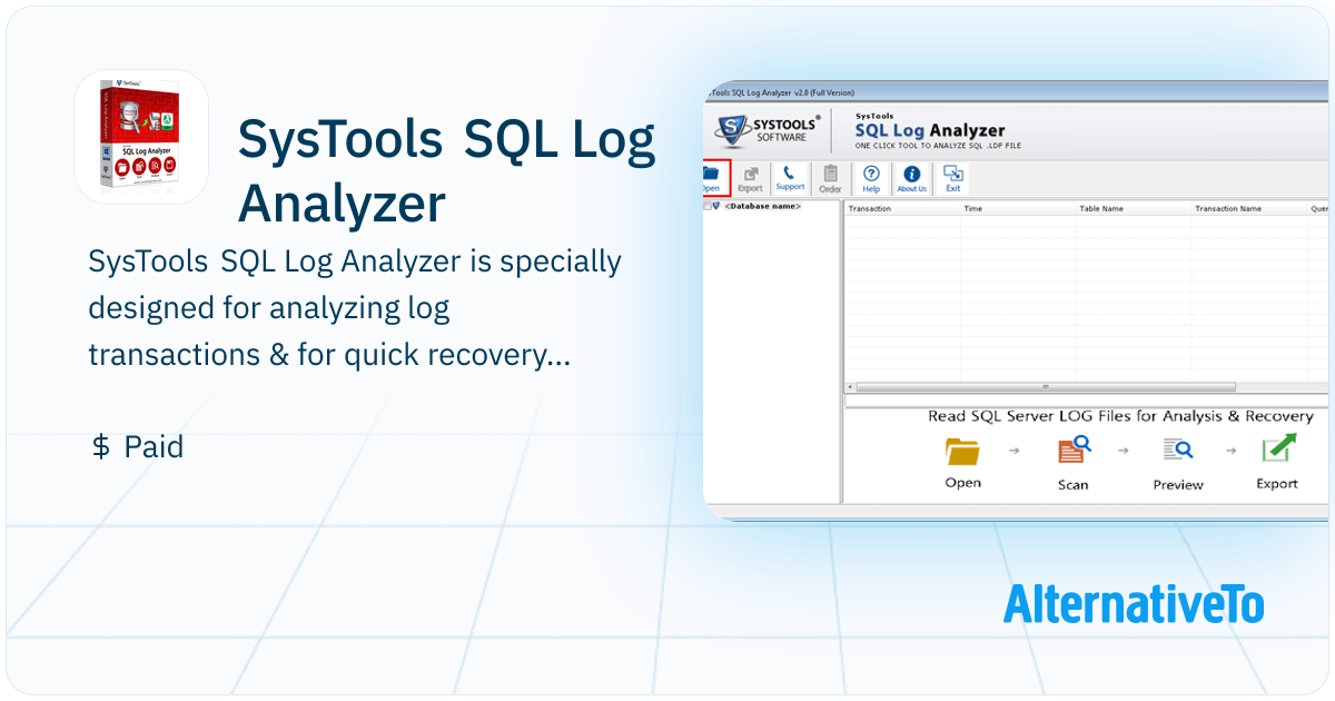 SysTools SQL Log Analyzer: Is specially designed | AlternativeTo
