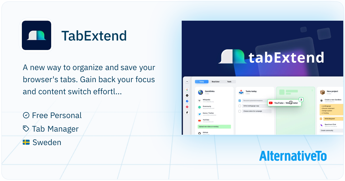 TabExtend: Effortlessly handle tabs, notes, and to-dos. | AlternativeTo