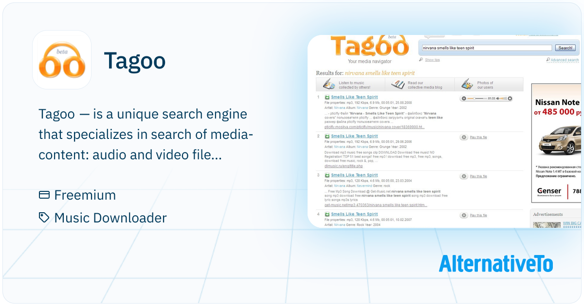Tagoo Tagoo: — is a unique search engine that | AlternativeTo