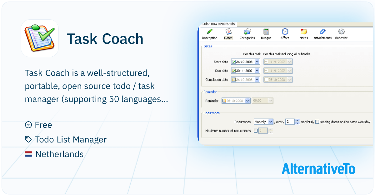 Task Coach: Simple open source todo manager to keep track of personal ...