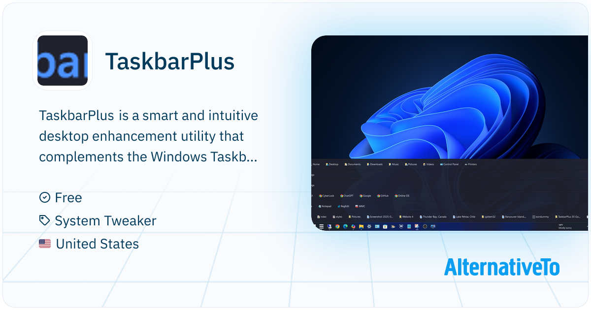 TaskbarPlus: Smart and intuitive desktop | AlternativeTo
