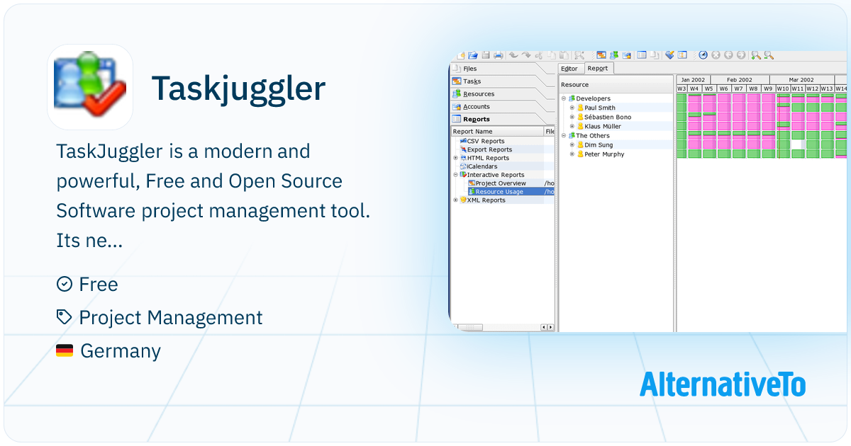 Taskjuggler: TaskJuggler is a modern and powerful, Free and | AlternativeTo