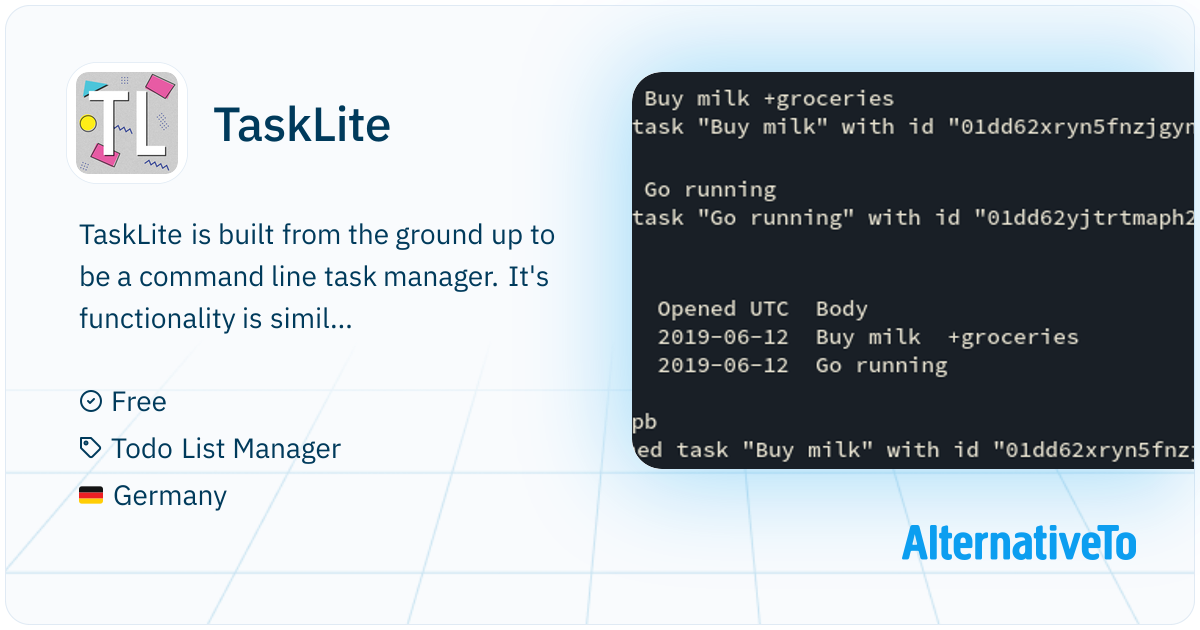 TaskLite: CLI task manager built with Haskell and SQLite | AlternativeTo
