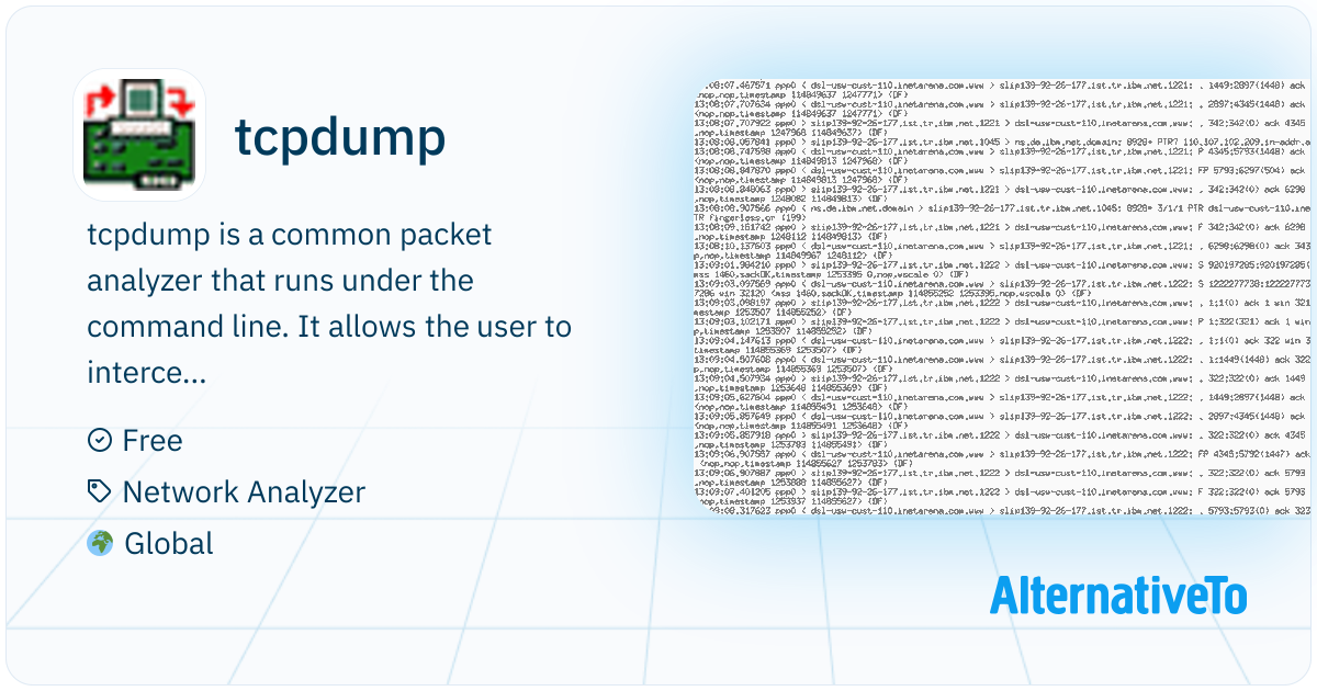 tcpdump: Command-line tool for capturing and filtering network traffic ...