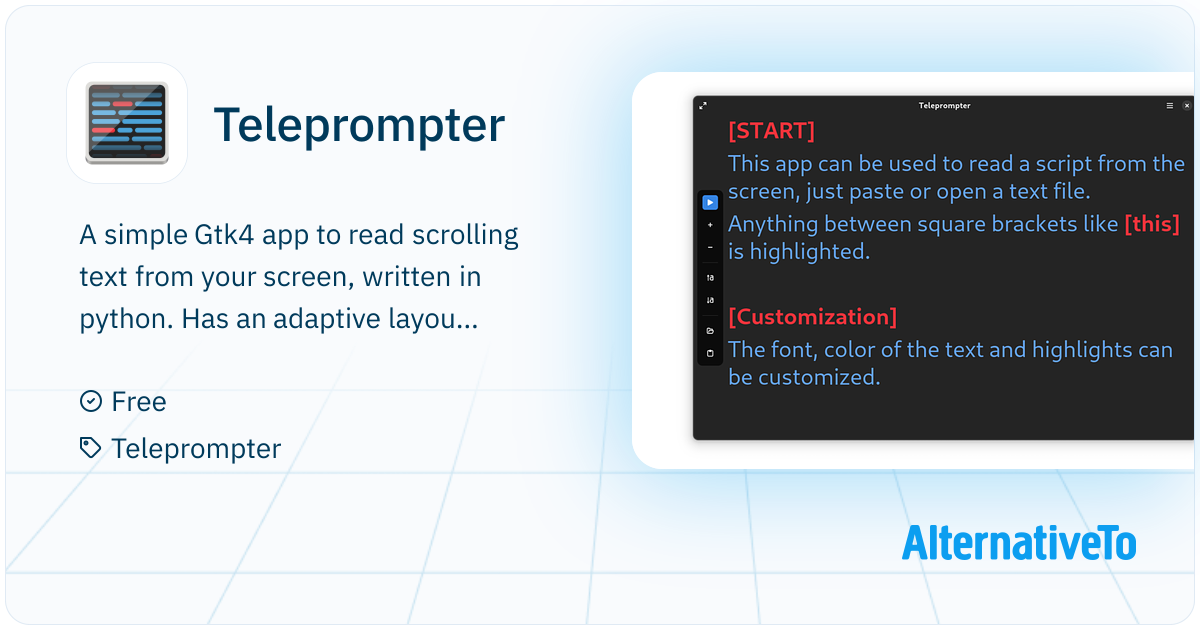 Teleprompter: A simple Gtk4 application to read scrolling text from ...