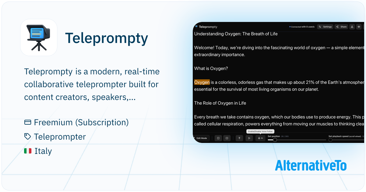 Teleprompty: Real-time, voice-controlled teleprompter designed for ...