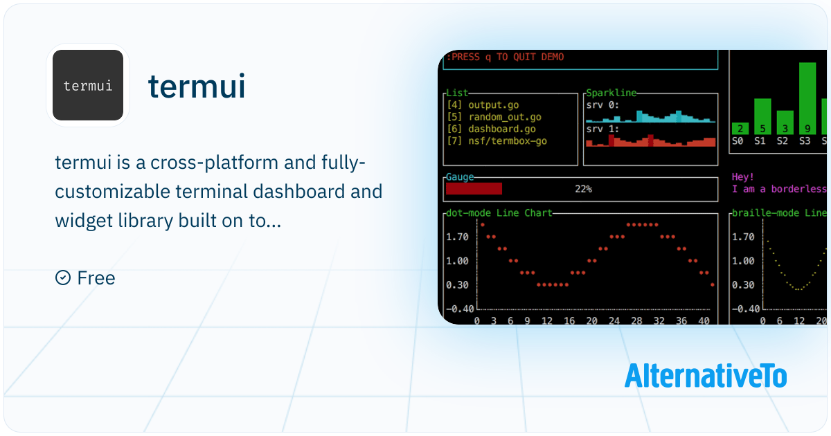 termui: Fully-customizable terminal dashboard and widget library in Go ...