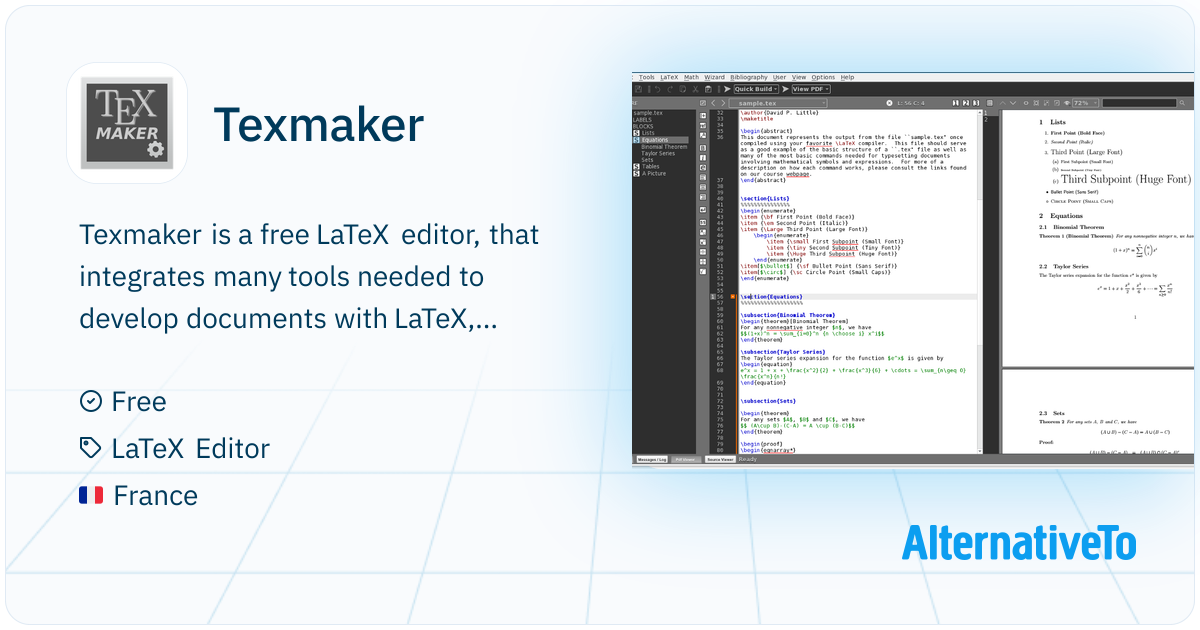Texmaker: Free LaTeX editor, that integrates | AlternativeTo