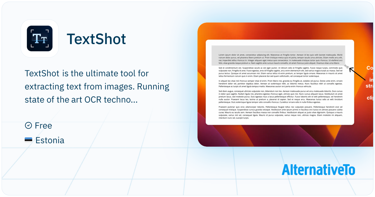Textual Shot Examples TextShot: The ultimate tool for extracting text from images | AlternativeTo