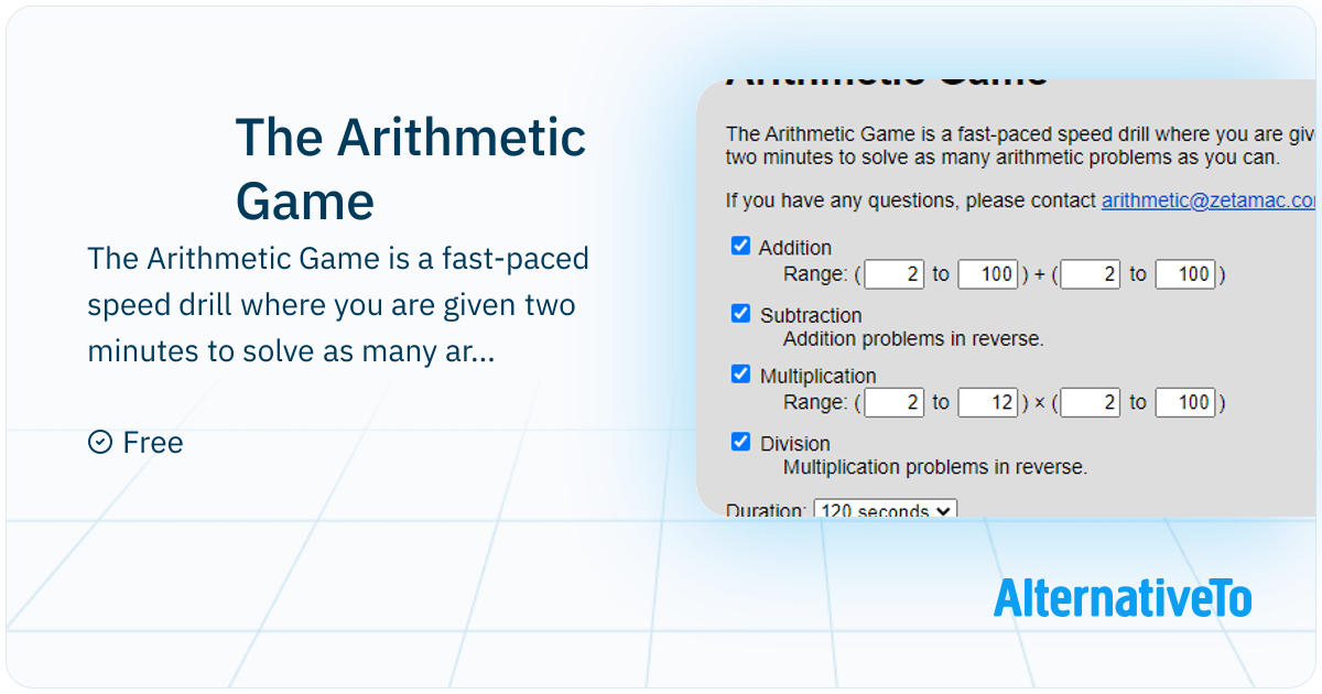 The Arithmetic Game: Fast-paced speed drill where you are given two ...