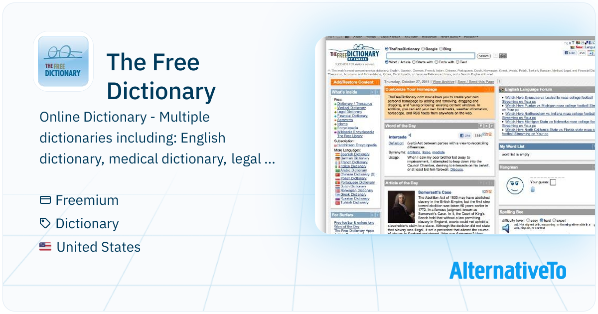 The Free Dictionary: Online Dictionary - Multiple dictionaries ...