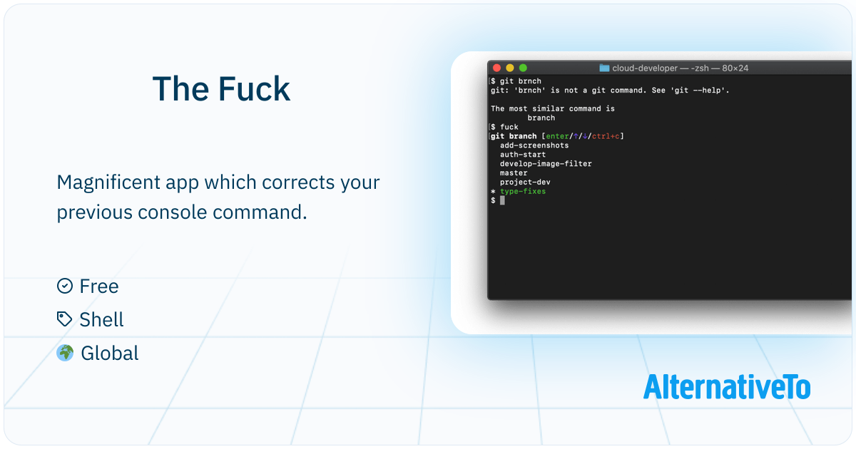 The Fuck: Magnificent app which corrects your previous console command ...