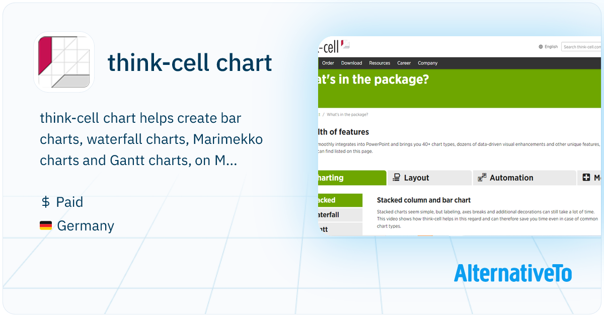 think-cell chart: Helps create bar charts | AlternativeTo
