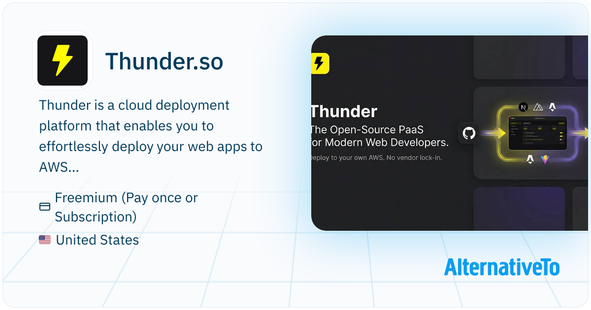 Thunder.so: Deploy Web Apps on AWS like a Pro | AlternativeTo