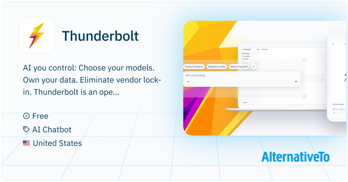 Thunderbolt: Open-source AI client with full data control, model choice ...