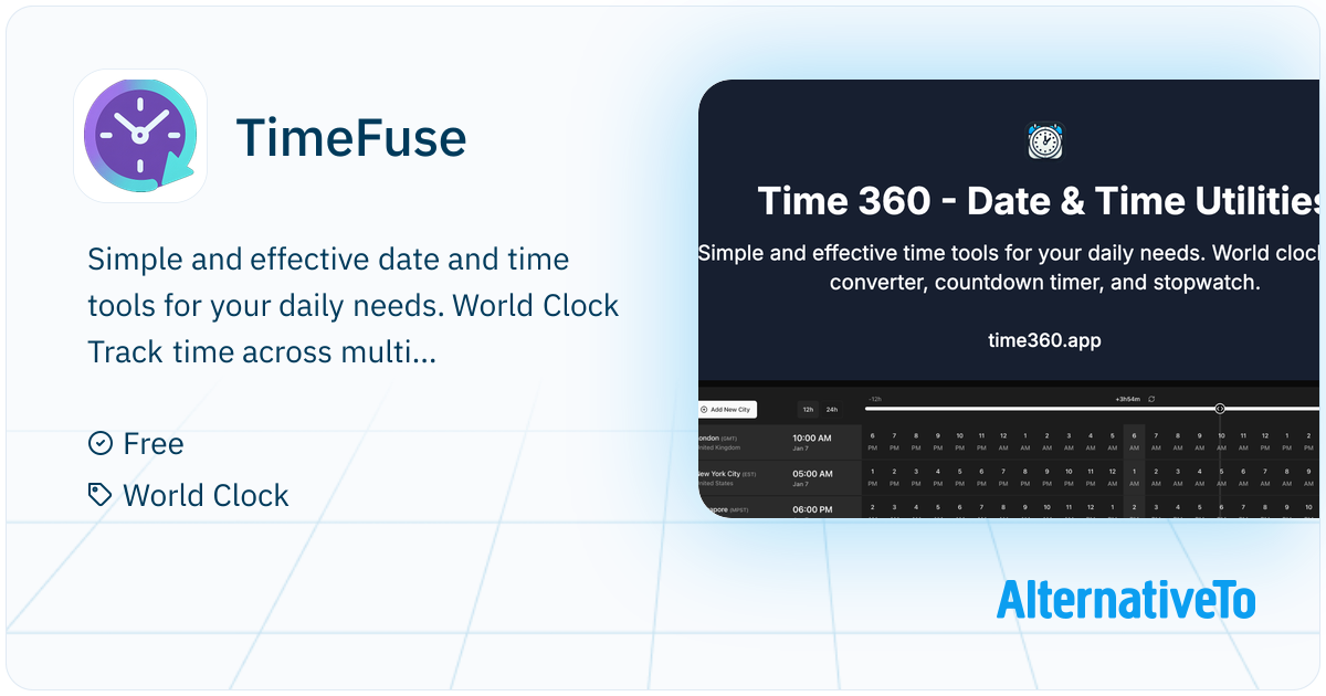 TimeFuse: Simple and effective date and time tools for your | AlternativeTo