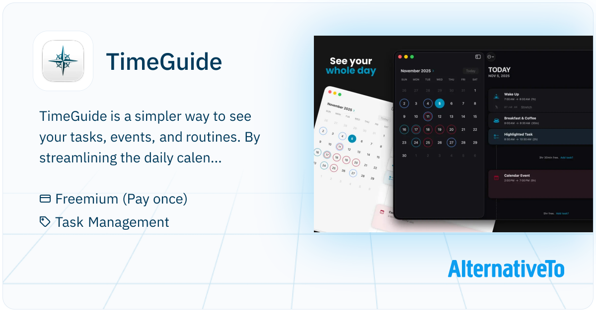 TimeGuide: Quickly see your daily routine and manage calendar items all ...