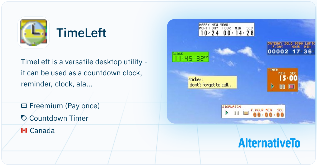 TimeLeft: Versatile desktop utility - it can | AlternativeTo