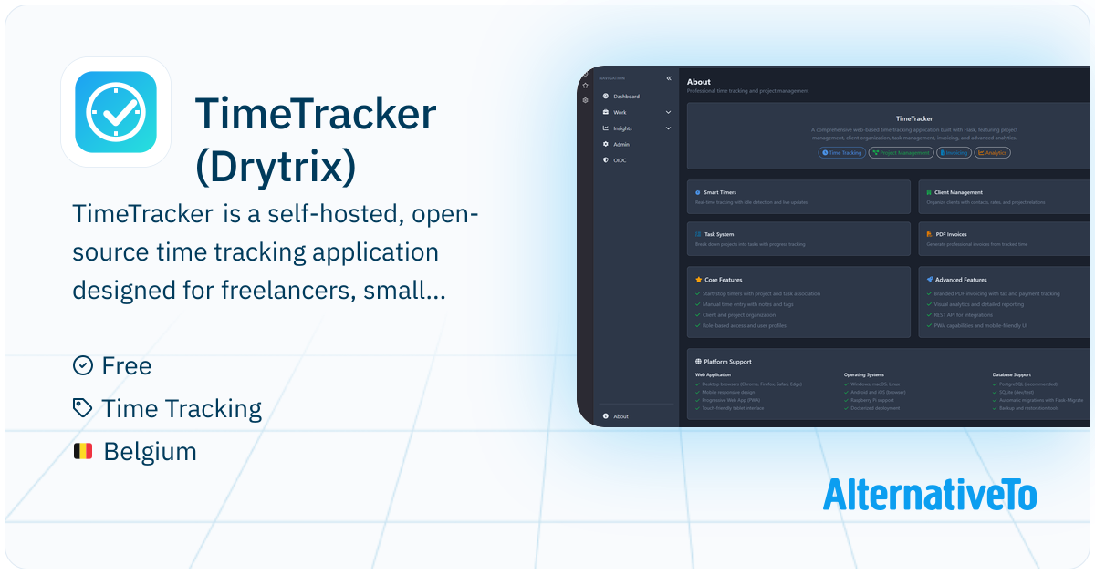 TimeTracker (Drytrix): Self-hosted, open-source time tracking with a ...