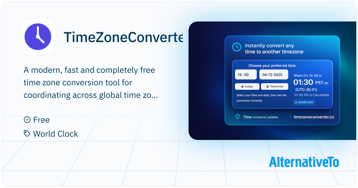 TimeZoneConverter: Modern timezone converter and world clock that lets ...