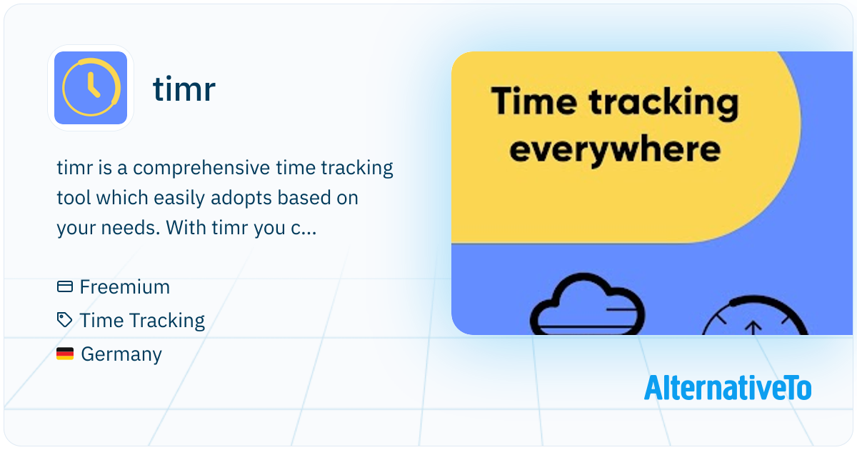 Timr Sign timr: Comprehensive time tracking tool which | AlternativeTo