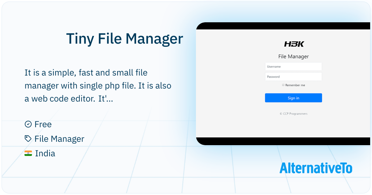 Tiny File Manager: Web based File Manager in PHP, Manage your files ...