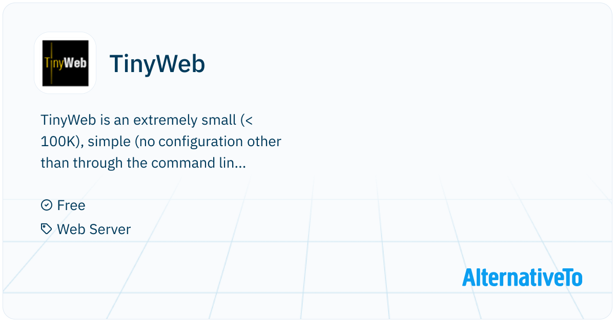microwebsrv lightweight http web server supports html... TinyWeb: Small, simple and lightweight Web server for Windows with CGI ...