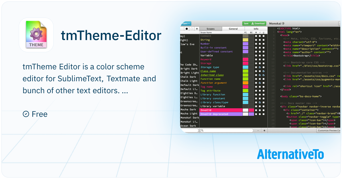 tmTheme-Editor: Color scheme editor for SublimeText, Textmate and a ...