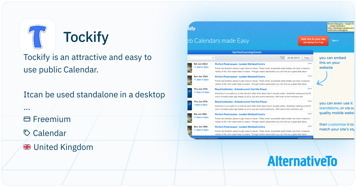 Tockify Examples Tockify: Attractive and easy to use public | AlternativeTo