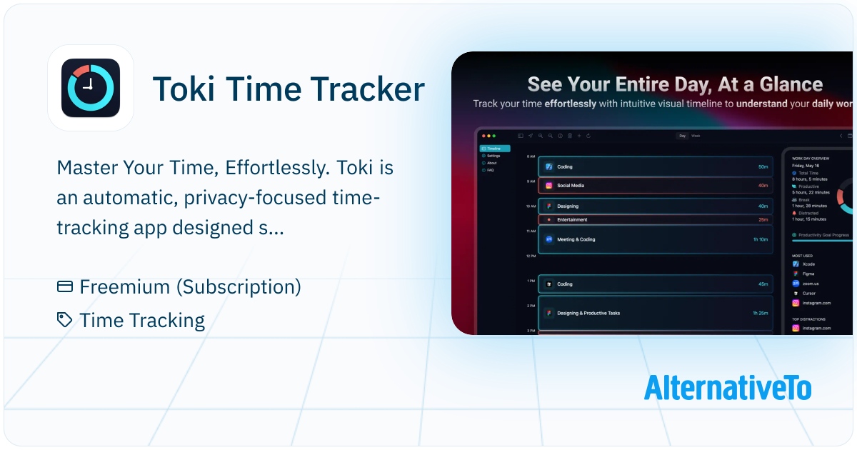 Toki Time Tracker: Master your time, effortlessly | AlternativeTo
