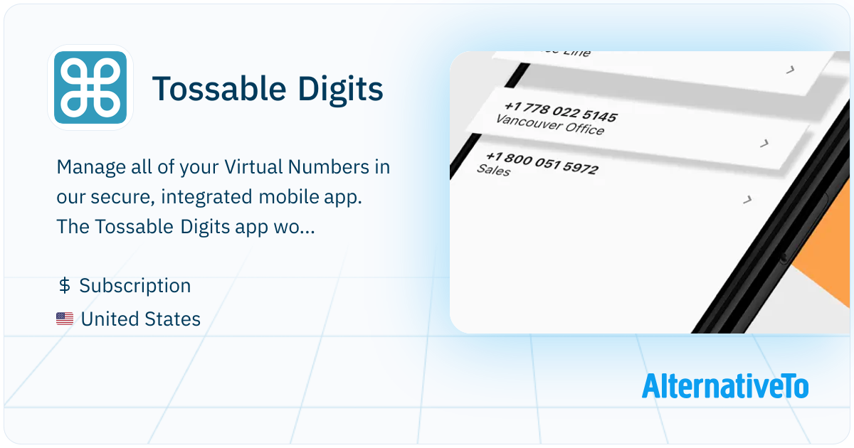 Threadable Numbers Tossable Digits: Private virtual numbers with no contracts | AlternativeTo