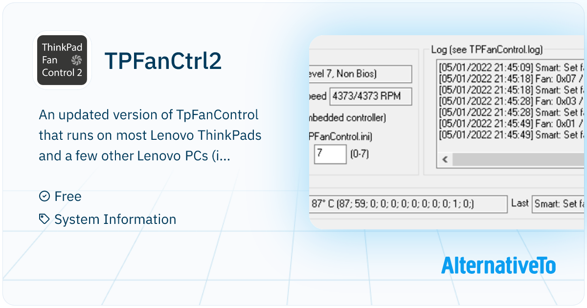 TPFanCtrl2: ThinkPad Fan Control 2 (Dual Fan) for Windows 10 and 11 ...