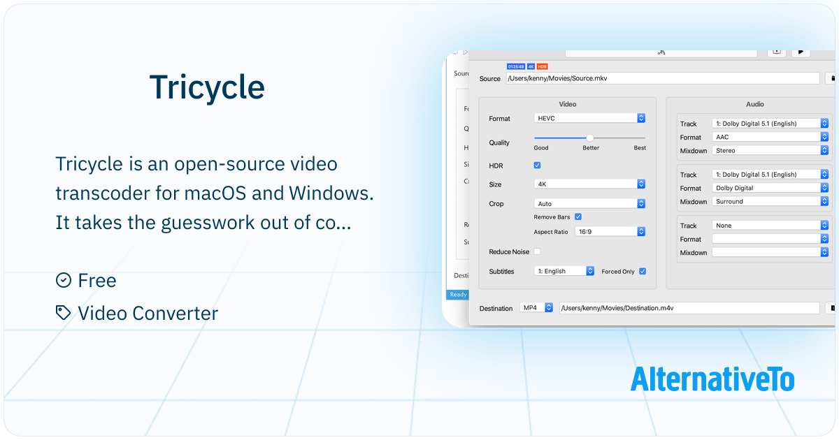 Tricycle: Video transcoder using layman's terms and FFmpeg backend ...