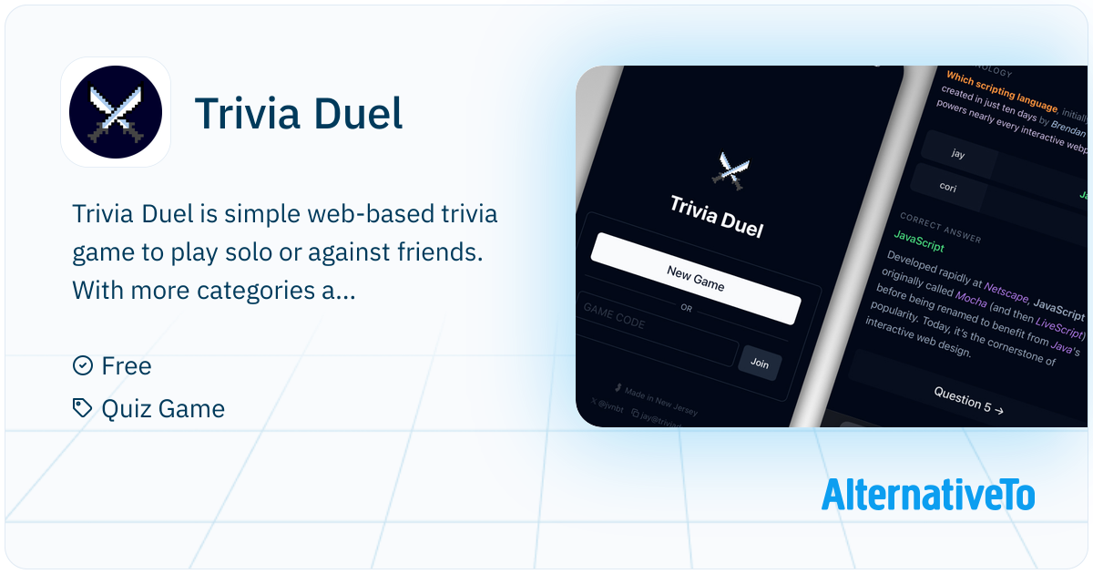 One Trivia Game Trivia Duel: Kill time with a simple and clean trivia game | AlternativeTo