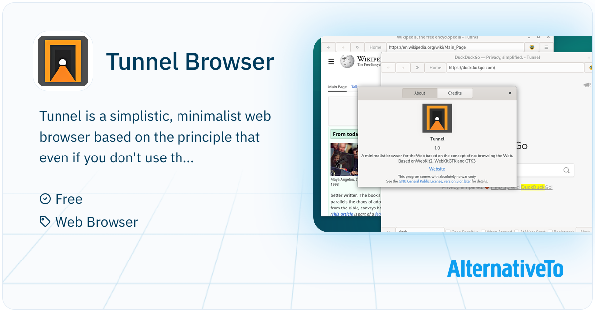 Tunnel Browser: Tunnel is a simplistic, minimalist web browser based on ...