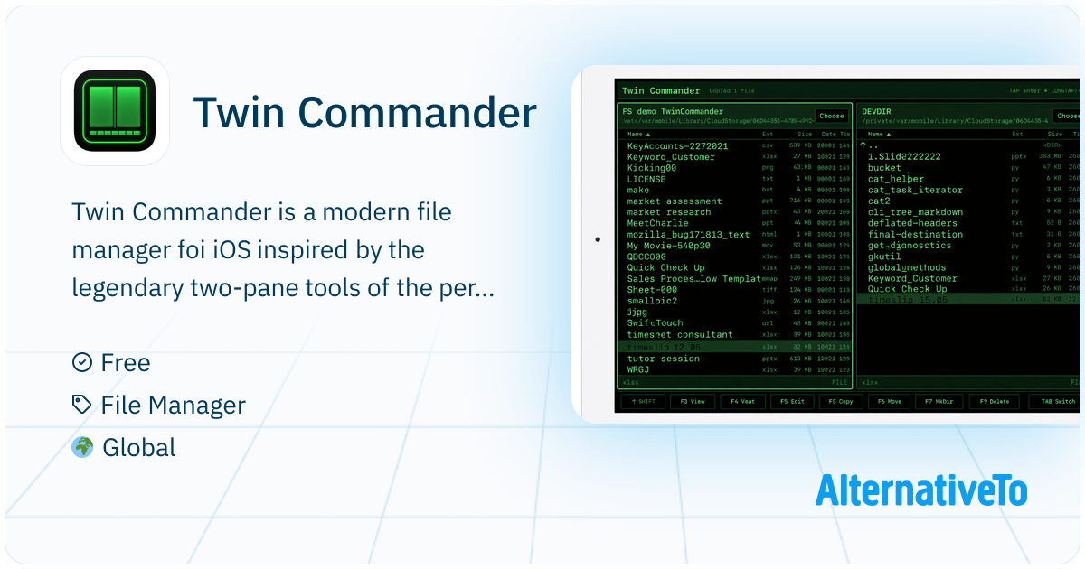 Tmwin Command Twin Commander: Finally, the classic two-pane file navigator for iPhone ...