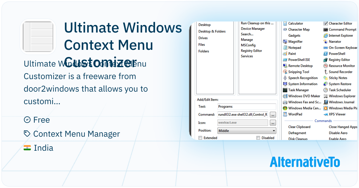 Ultimate Windows Context Menu Customizer: | AlternativeTo