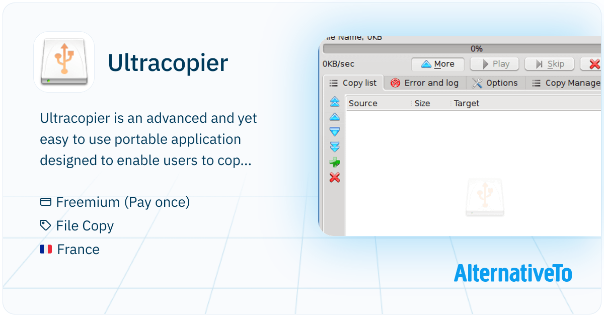 Ultracopier: Replaces Windows explorer file copy and adds many features ...