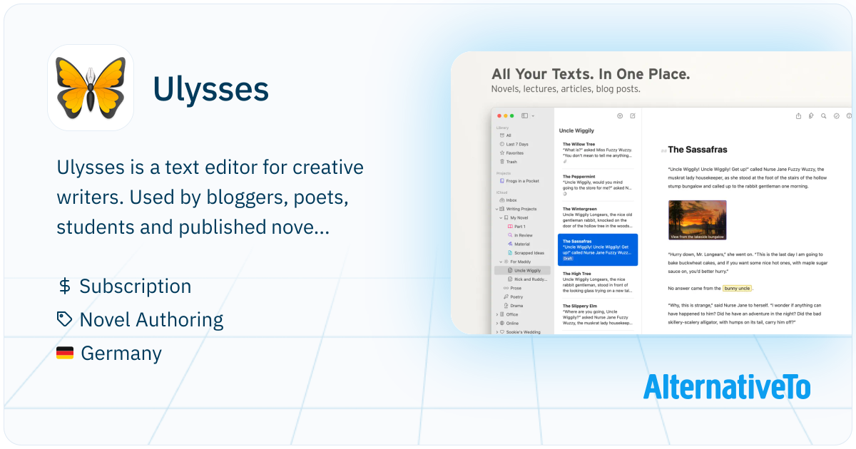 Ulysses: The Ultimate Writing App for Mac, iPad and iPhone | AlternativeTo