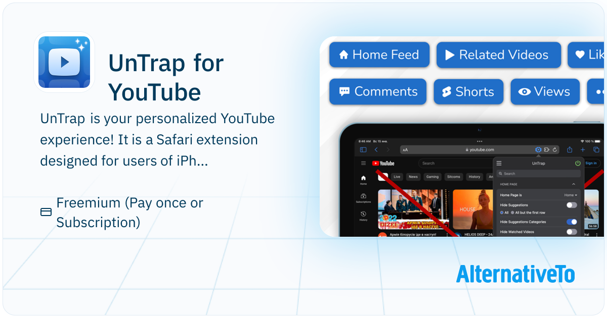 Untrap UnTrap for YouTube: Create your ideal YT experience with 177+ flexible ...