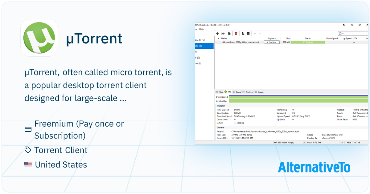 µTorrent: Desktop torrent downloads with optimization | AlternativeTo
