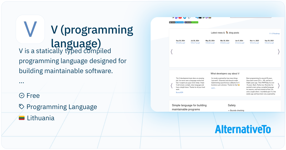 V (programming language): Simple, fast, safe, compiled language for ...