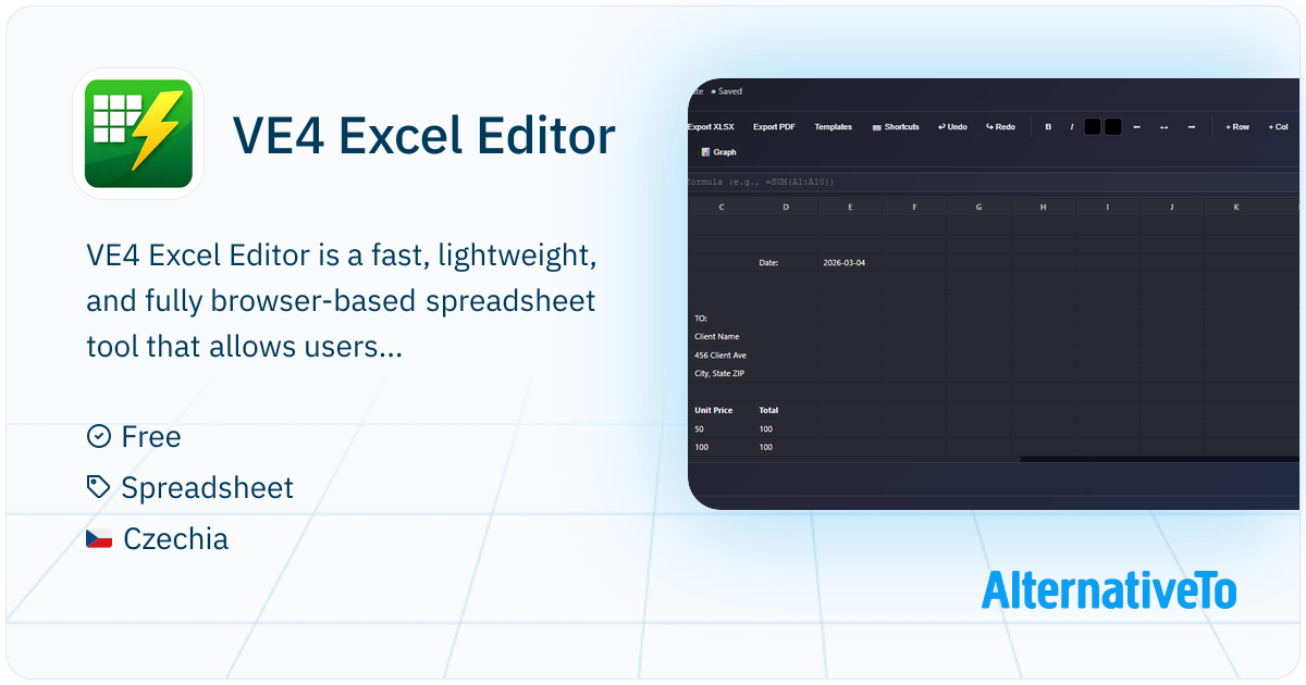 VE4 Excel Editor: Free online Excel editor with real-time editing ...