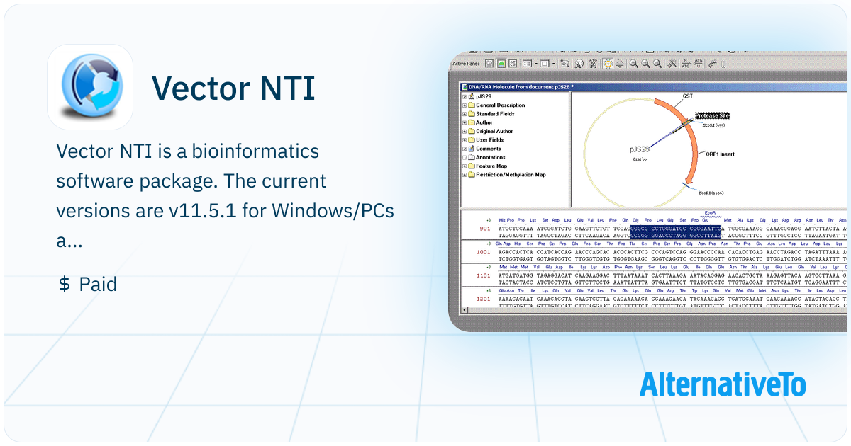Vector Nti Vector NTI: Bioinformatics software package | AlternativeTo