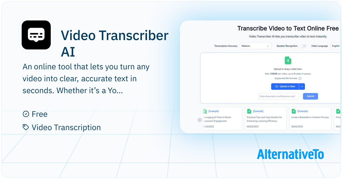 Video Transcriber AI: Turn your videos into instant, searchable text ...