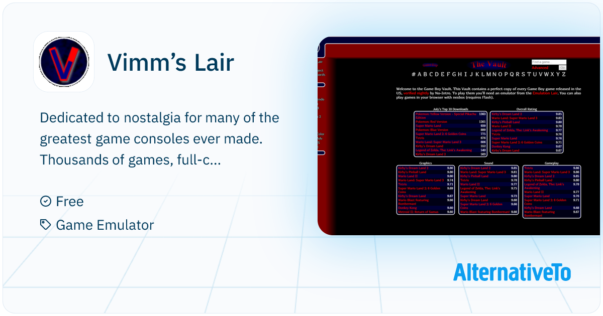 Vimm’s Lair Dedicated to nostalgia for many of the greatest