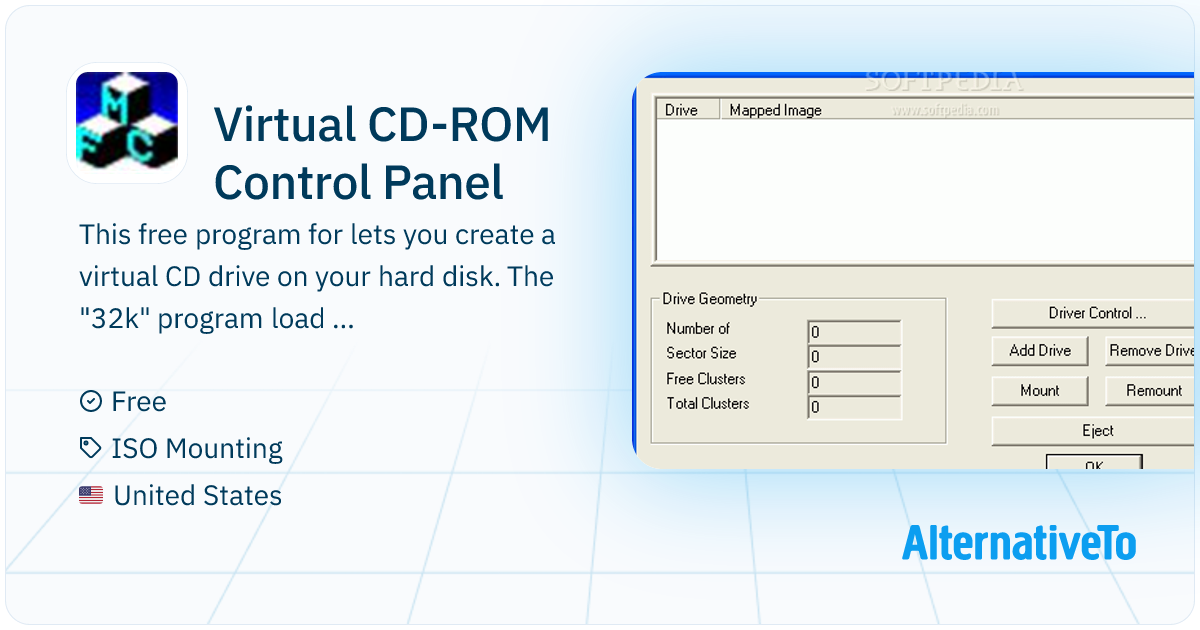 Virtual CD-ROM Control Panel: This free program for lets you create a ...