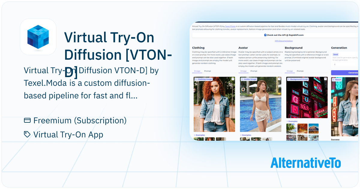 Virtual Try-On Diffusion [VTON-D]: By Texel.Moda is a custom diffusion ...